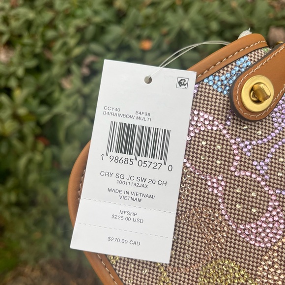 Coach Swinger Bag 20 With Chain In Crystal Signature Jacquard - Picture 5 of 12